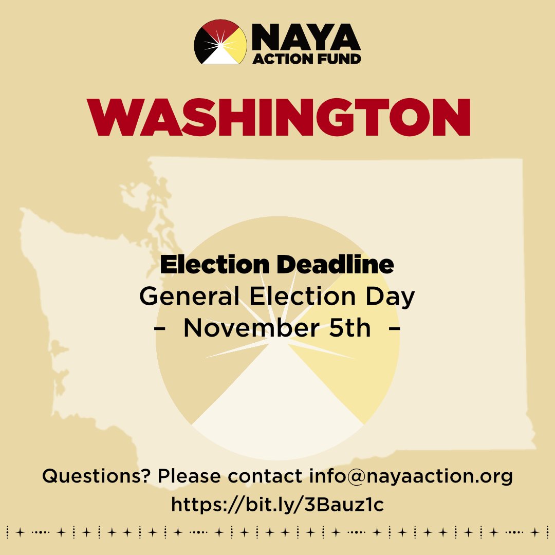 Attention Washington &amp; Oregon Voters! Make sure your voice is heard in the upcoming elections! Don't wait until the last minute! Get registered, stay updated, and vote! 🗳️ To register to vote or update your voter registration click here: bit.ly/3ZtbnG0

#NAYAActionFund