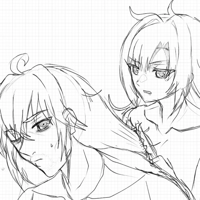 ちょっとまだ雑描きWIPなので服着てませんけどシュルクとエイで1枚描いとります。
「身嗜みが杜撰なシュルクを見かねてブラッシングしてるエイ」のイメージ。まるで押しかけ女房だな…でもただの押し掛け女房じゃあないよ!モナドの力でずっと未来を視ているド級の押しかけ女房、ドしかけ女房だ! 