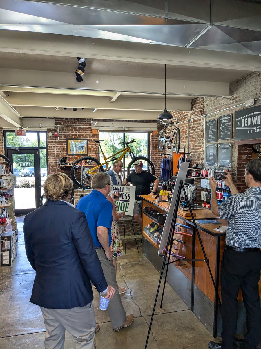 The National Federation of Independent Businesses endorsing <a href="/MikeLKehoe/">Mike Kehoe</a> this morning at Red Wheel Bike Shop in Jefferson City. NFIB joins many in industry and business on Team Kehoe.
