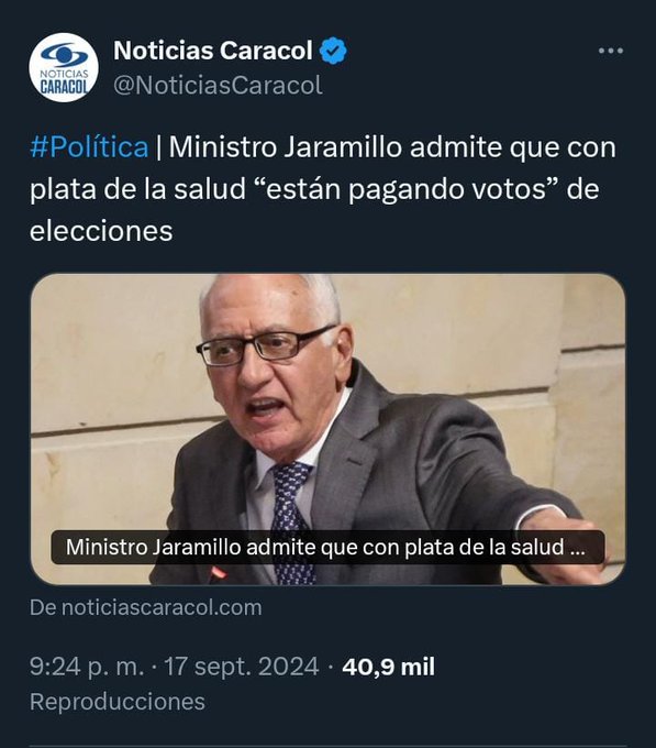 willj84753699's tweet photo. ¡ATENCIÓN!
¡perversidad!
#CaracolMiente
Ministro denuncia y este pasquín con titular confunde a la opinión; el titular indica q el gobierno usó recursos d la salud para compra d votos.
Ministro solicita al Contralor levantar velo para saber donde esconden los recursos las EPS. https://t.co/ewaWnbeXqO