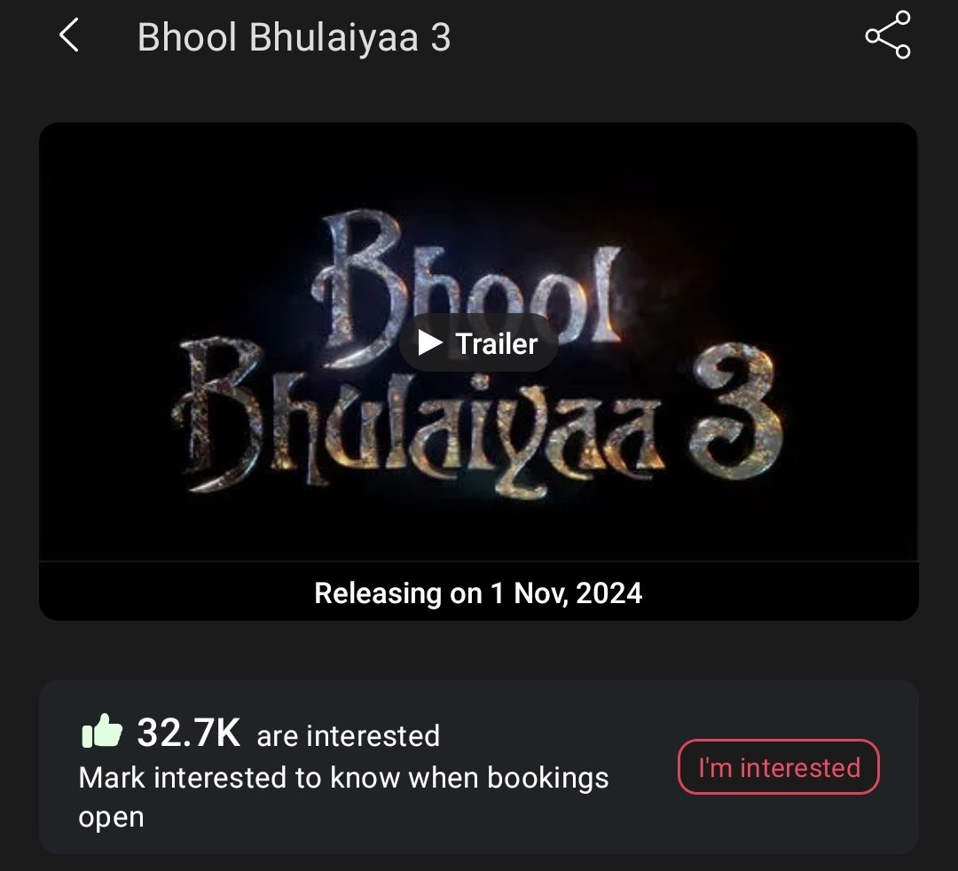 SudeshnaGh0510's tweet photo. Battle of the Blockbusters! ๐ฌ
Which film is generating more buzz on BookMyShow? ๐ค
#BhoolBhulaiyaa3 vs #SinghamAgain โ Let the showdown begin! ๐ฅ
#BoxOfficeClash #BMSBuzz #MovieMania #BollywoodShowdown #MustWatch https://t.co/SLkUNYsoQE