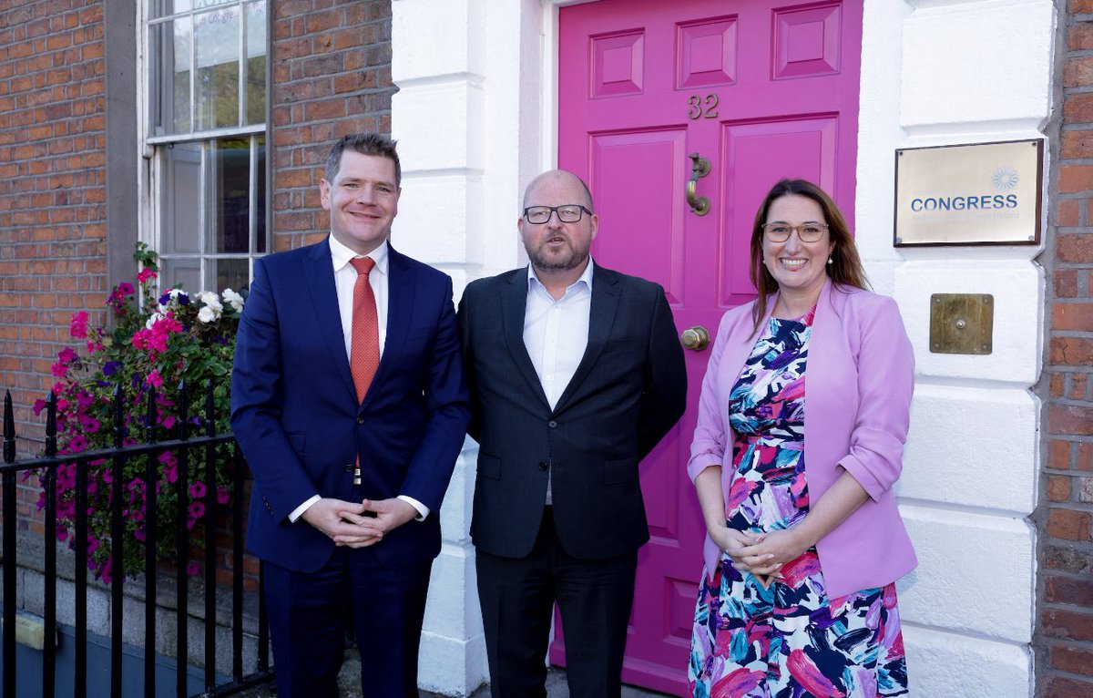 Irish Congress (ICTU) (@irishcongress) on Twitter photo Today we welcomed <a href="/DeptEnterprise/">Department of Enterprise, Tourism and Employment</a> Ministers <a href="/peterburkefg/">Peter Burke</a> and <a href="/EmerHigginsTD/">Emer Higgins TD</a> to Congress House for a discussion with our private sector committee on the implementation of the EU Directive on Adequate Minimum Wages. Today we welcomed <a href="/DeptEnterprise/">Department of Enterprise, Tourism and Employment</a> Ministers <a href="/peterburkefg/">Peter Burke</a> and <a href="/EmerHigginsTD/">Emer Higgins TD</a> to Congress House for a discussion with our private sector committee on the implementation of the EU Directive on Adequate Minimum Wages.
