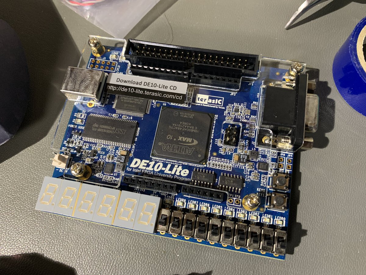 This is the Altera/Intel DE10-Lite #FPGA development board. A