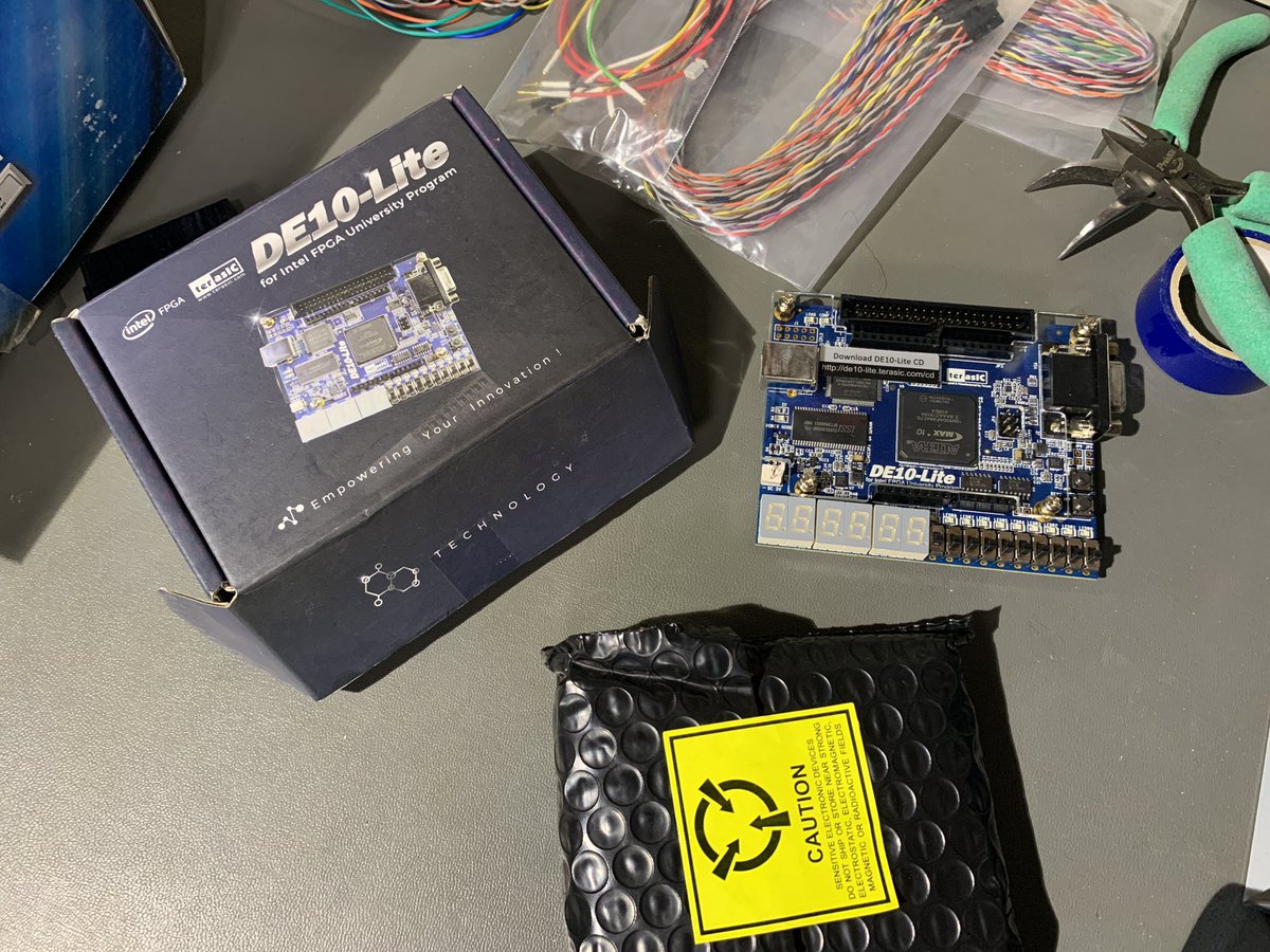 This is the Altera/Intel DE10-Lite #FPGA development board. A