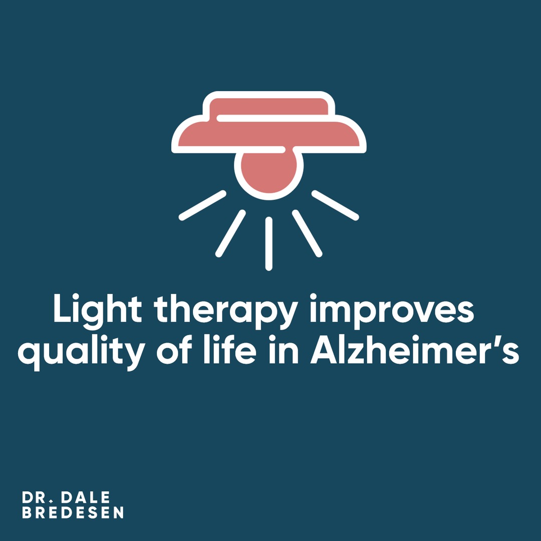 DrDaleBredesen's tweet photo. Light therapy, also known as photobiomodulation, is a technology that uses near-infrared light to penetrate the skull to treat neurological tissue. We’ve covered before that studies show the therapy aids cognitive function, sleep, and reduces stress in dementia patients. https://t.co/OYhig8sWqD