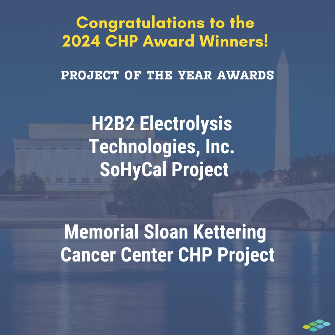 We are thrilled to share the winners of our 2024 CHP Awards! We hope you will join us next week at the National Summit on CHP to celebrate the winners.