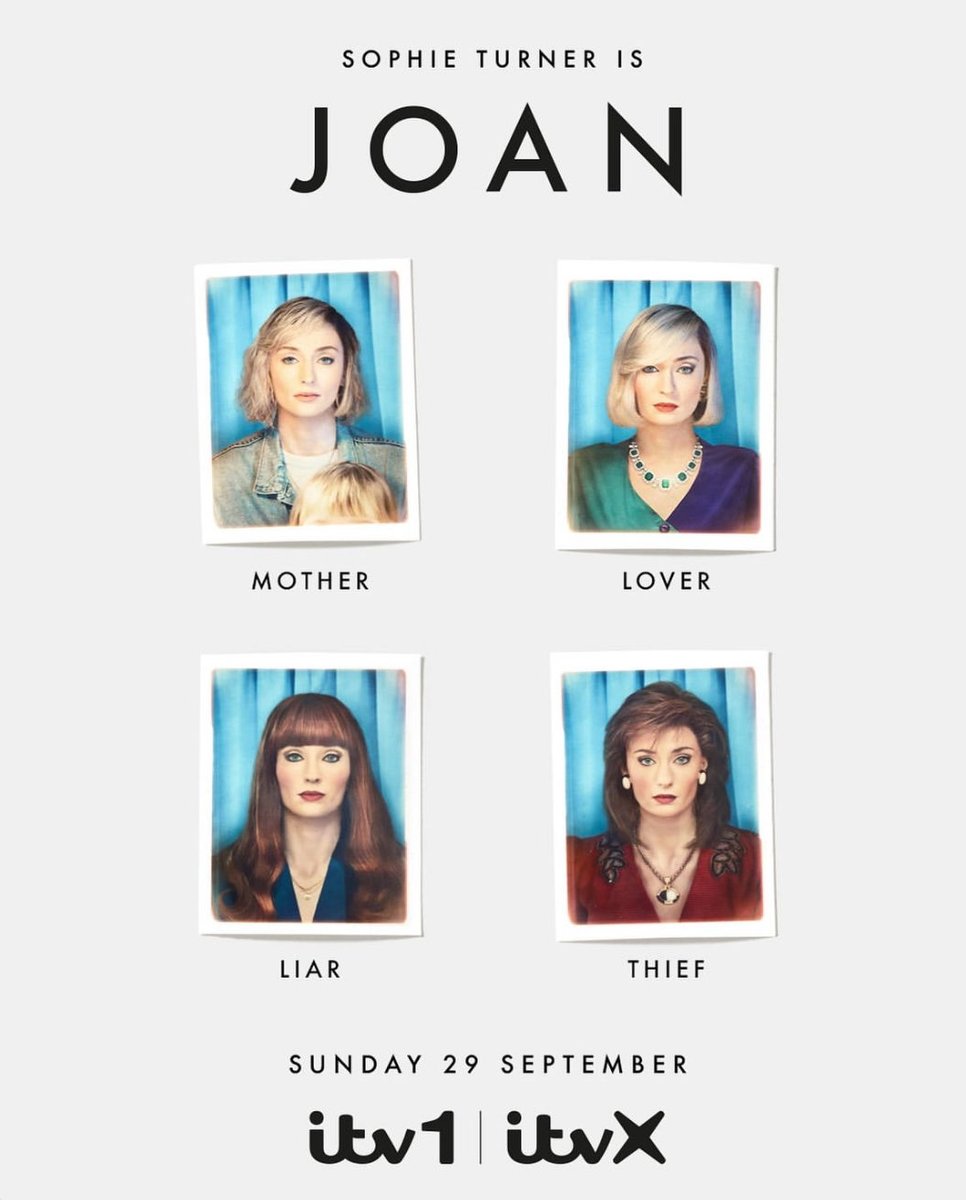 #Joan on the actual telly on @itv 29 September!! And ⁦<a href="/ITV/">ITV</a>X⁩ if that’s your thing!! Watch incredible #sophieturner transform herself over and again
