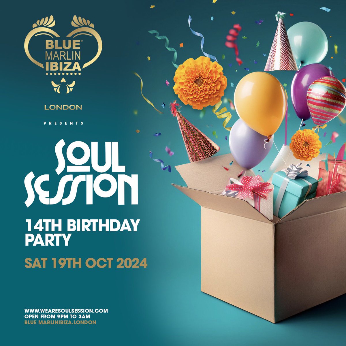 ⏰ Soul Sessioners! It’s Our 14th Birthday &amp; We’re Throwing A Party! 🎉 
Only 300 People Can Join Us for This Special Celebration
Champagne Reception From 9-11 PM 🍾 Plus Exclusive Goodies &amp; Giveaways.

Dress Code: Sexy, Smart, Stylish.

🎟️: bit.ly/3Bgyn0Q