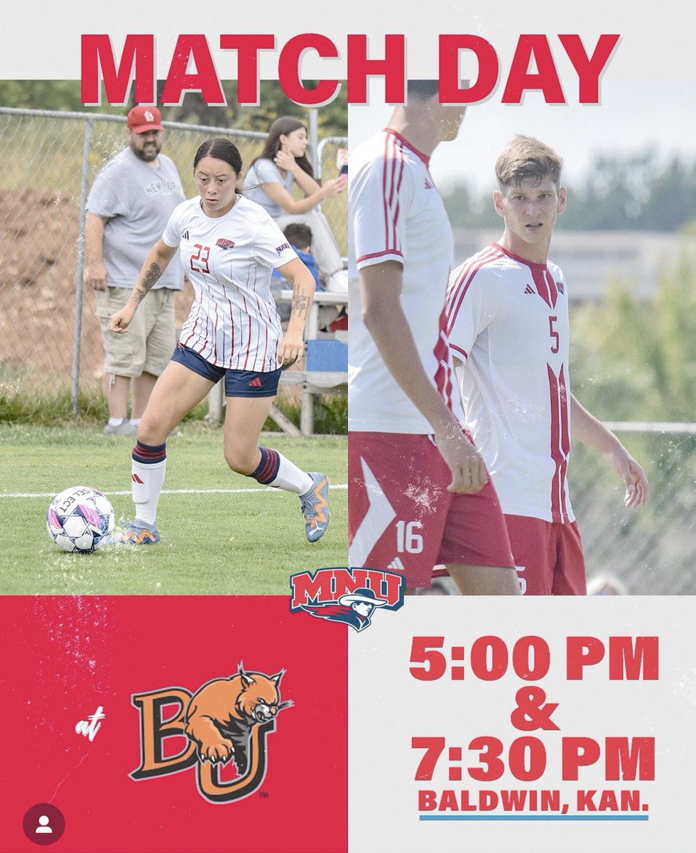 GAMEDAY! 
vs Baker University
📍 Baldwin, KS
⏰ 7:30pm
•••
#mnusoccer