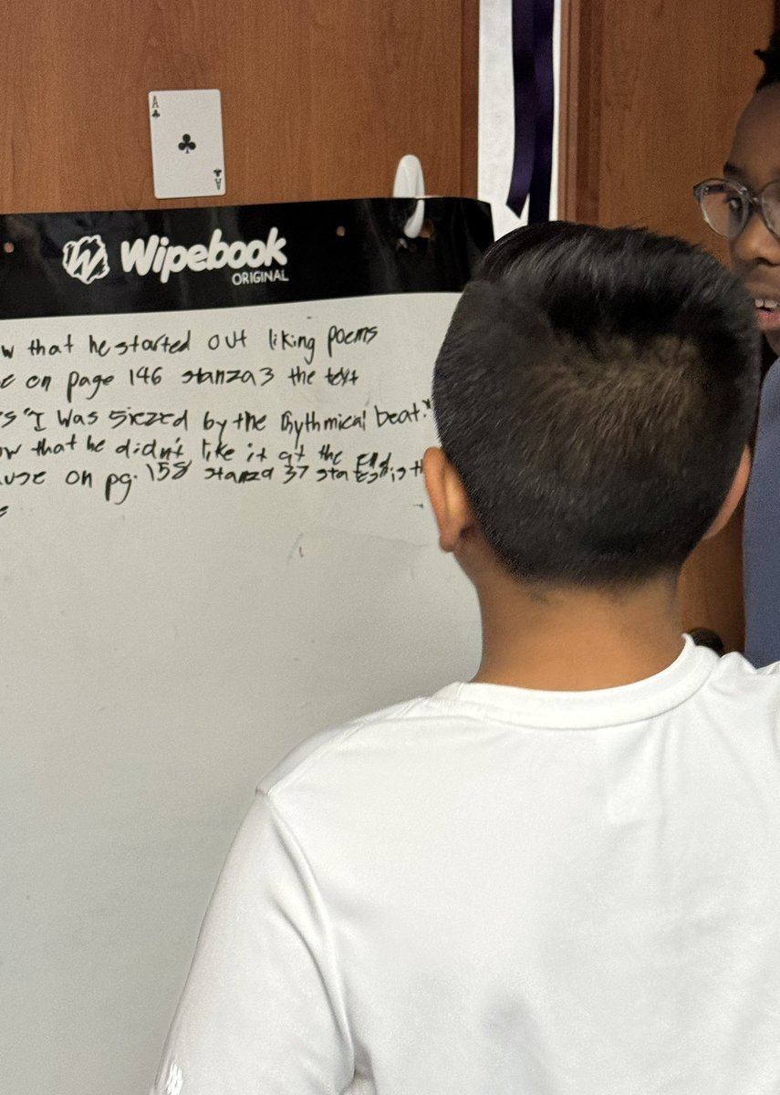 thatsTeaching's tweet image. @NortonKnights 5th grade uses Building Thinking Classrooms to find text evidence that supports a theme in the text.  #Reading #TextEvidence #BTC