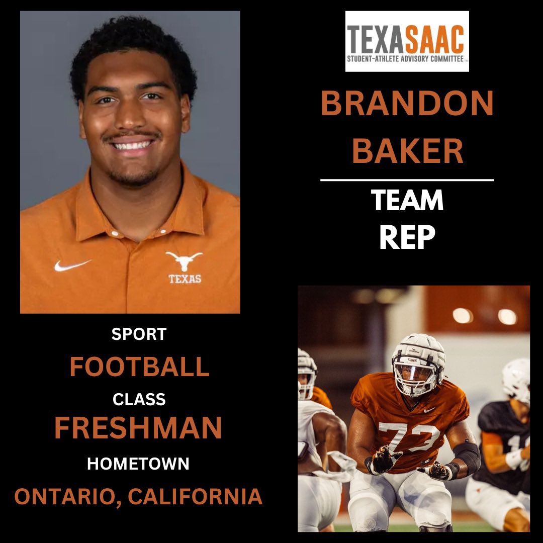 TexasSAAC's tweet image. Kicking off Day 2 with Texas Football! Introducing SAAC reps, Trevor Goosby, Brandon Baker, Liona Lefau, and DeAndre Moore!๐๐ค๐ผ