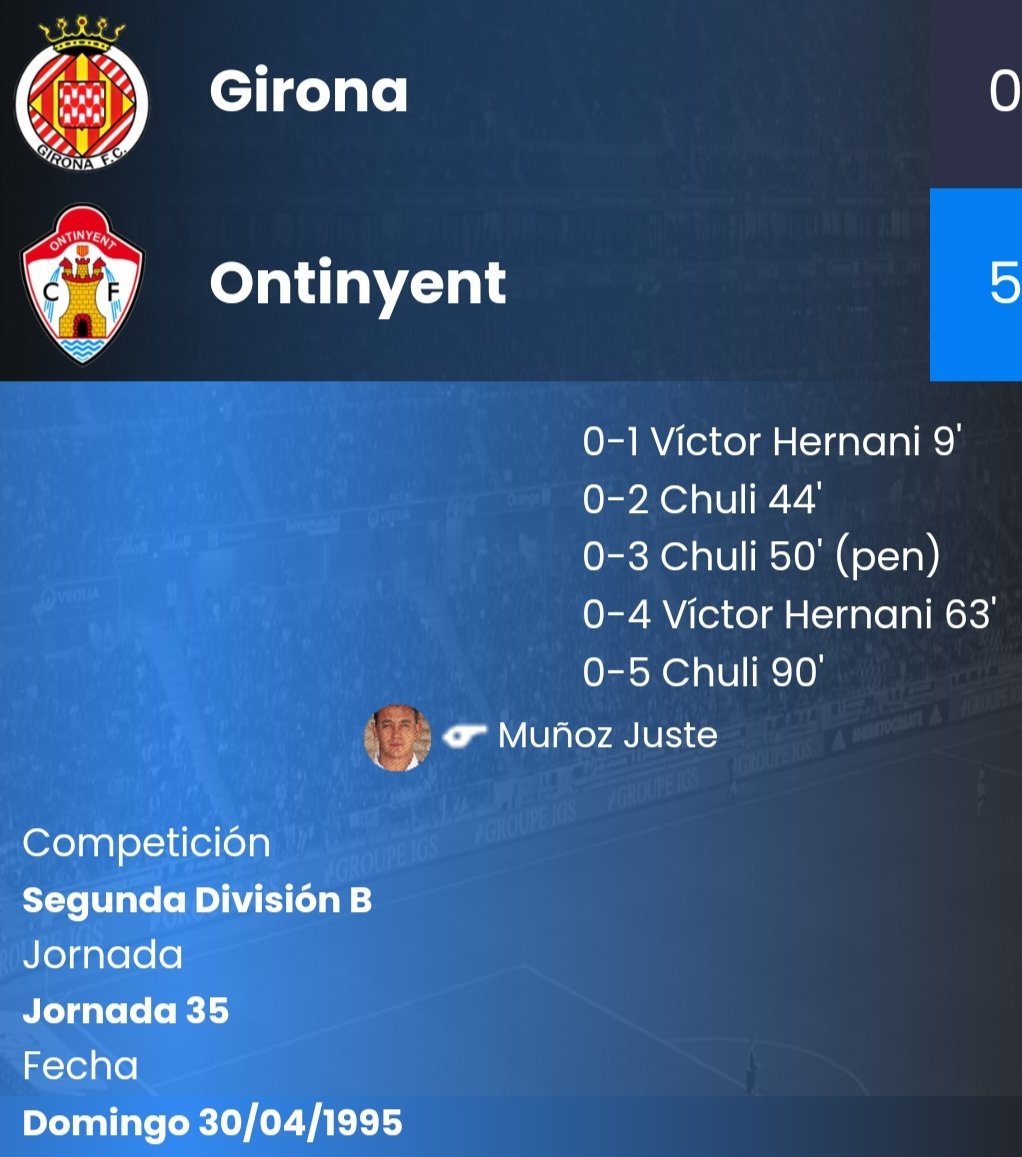 Hui que el Girona debuta en Champions aprofitem per a recordar de nou, que el rècord de major golejada rebuda en el seu estadi de Montilivi en un partit de lliga, l'ostenta l'Ontinyent CF.