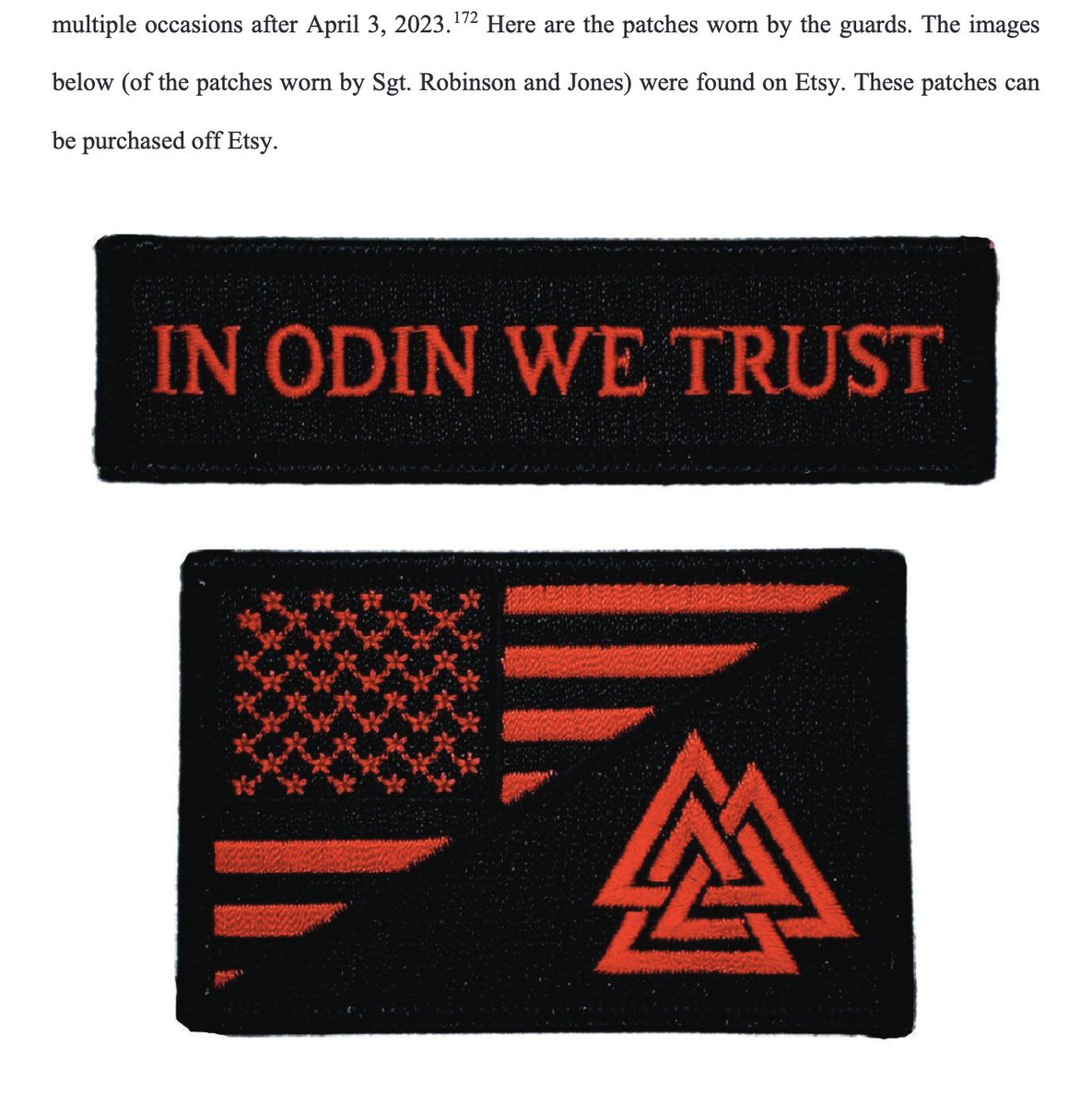 Oh just going through random court filings and coming across these patches supposedly worn by state prison guards