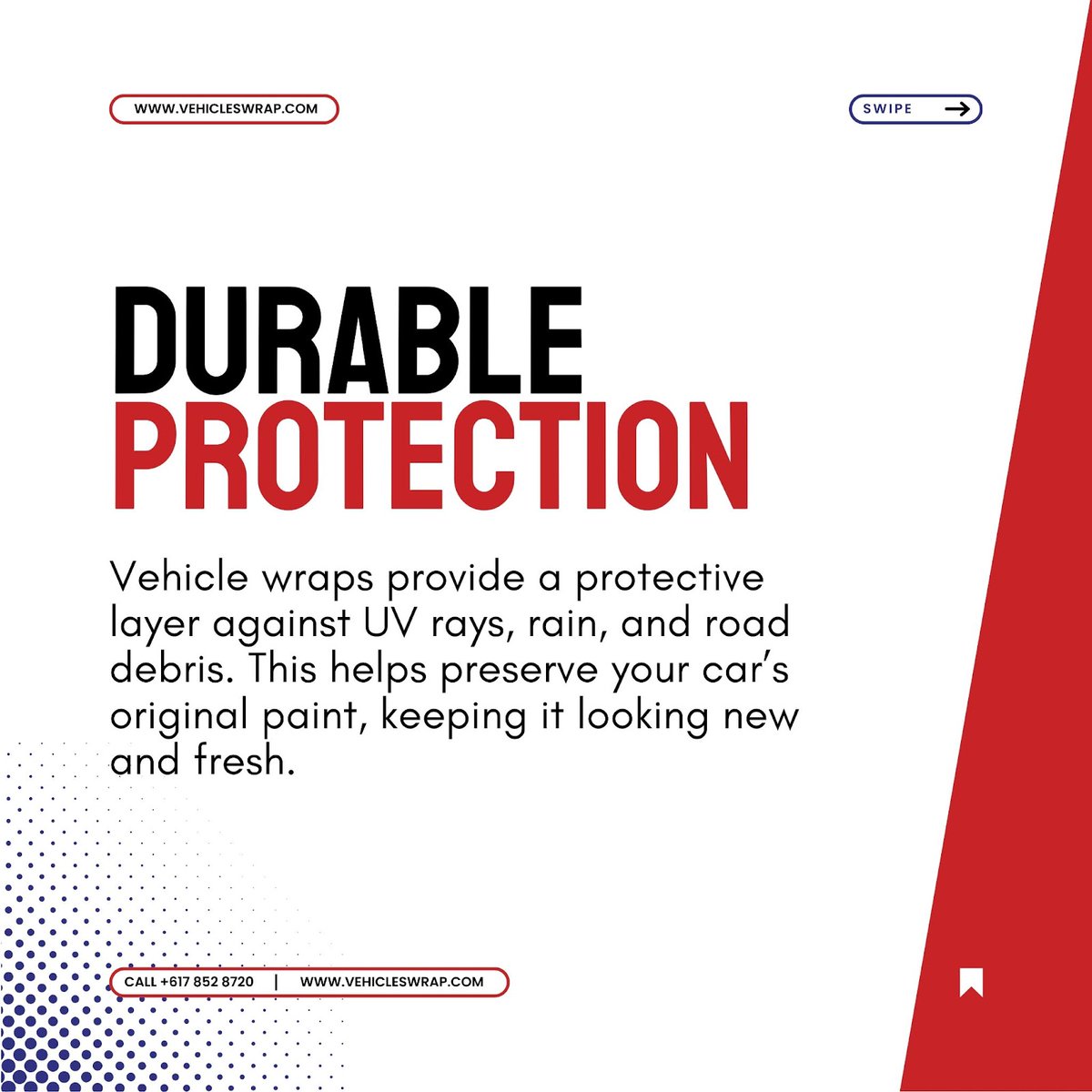 vehicleswrap's tweet image. Discover the ultimate in vehicle customization and protection! Our industry-certified installers deliver top-quality wraps that offer durable protection, customizable designs, and cost-effective enhancements. 
.
#VehicleWraps #CarWraps #CustomDesigns #DurableProtection