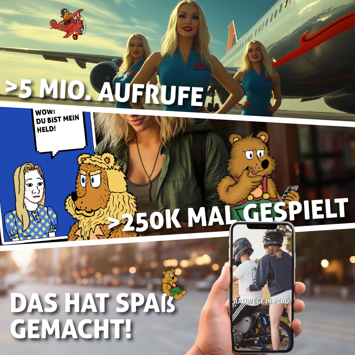 Das hat Spaß gemacht🤠!

Es gibt Arbeit💻 und es gibt Arbeit📽!
Zugegeben, in der Medien-Branche kann man sich regelmäßig in Projekte verlieben.
Aber dieser Sommer war bei uns ganz besonders wild 🌲. Und die nächsten Herzens-Projekte
liegen schon vor uns!