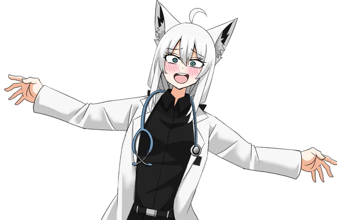 フブさんとポルちゃん単体もどうぞ#絵フブキ #絵まる 