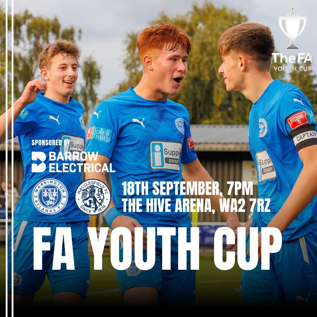 RylandsU17's tweet photo. Big game tonight with 8 of our lads involved. Fantastic opportunity for them all. 

Good luck to @Alfie_Akz and all his lads!!! 🔵⚽️ https://t.co/JWFUo2IOgX