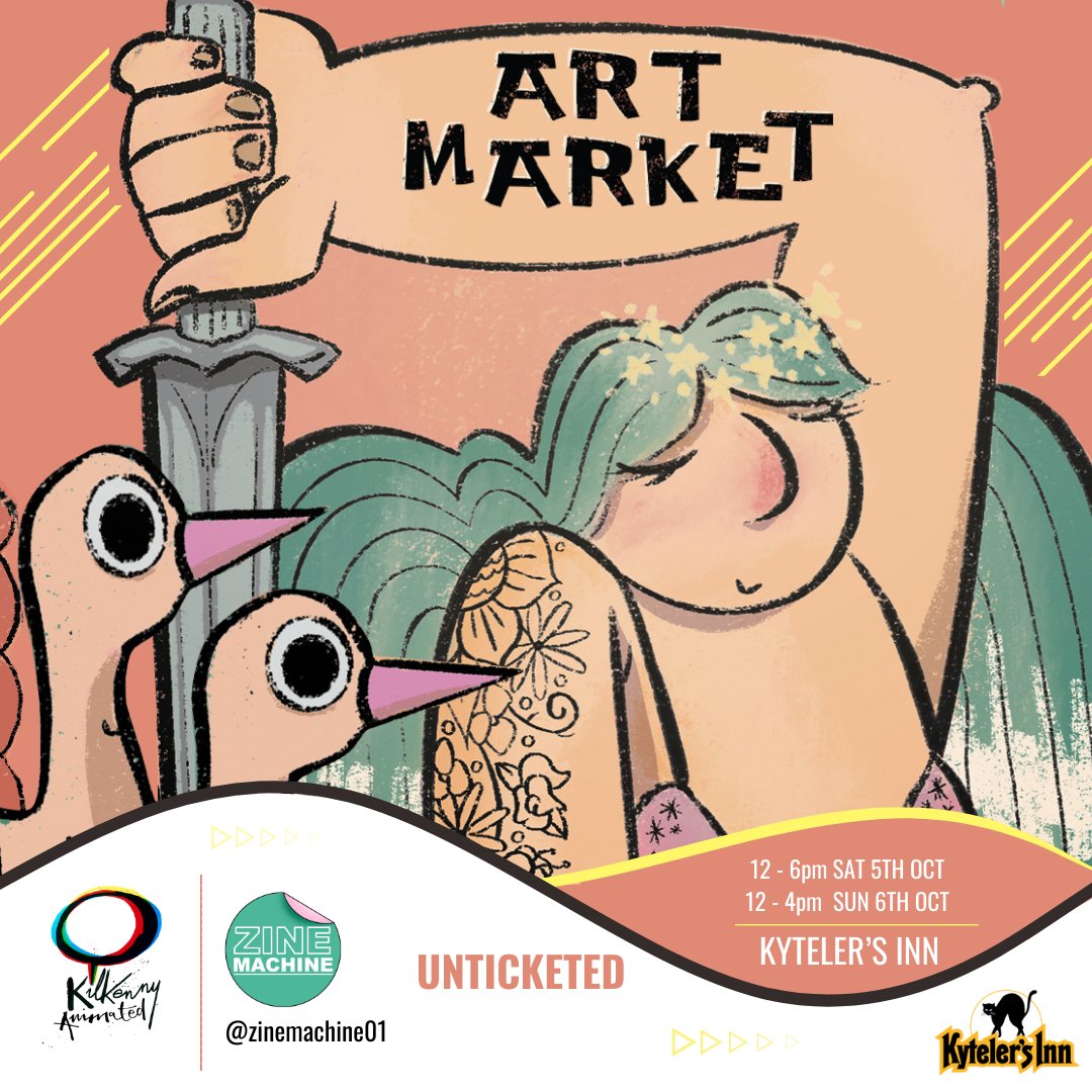 The Art Market during Kilkenny Animated is run by a collective of local artists who have worked on hits such as Rick and Morty, Wolfwalkers, The Cuphead Show! and My Father's Dragon. 

Here's your chance to own some of their original work. 

#ZineMachine #KilkennyAnimated