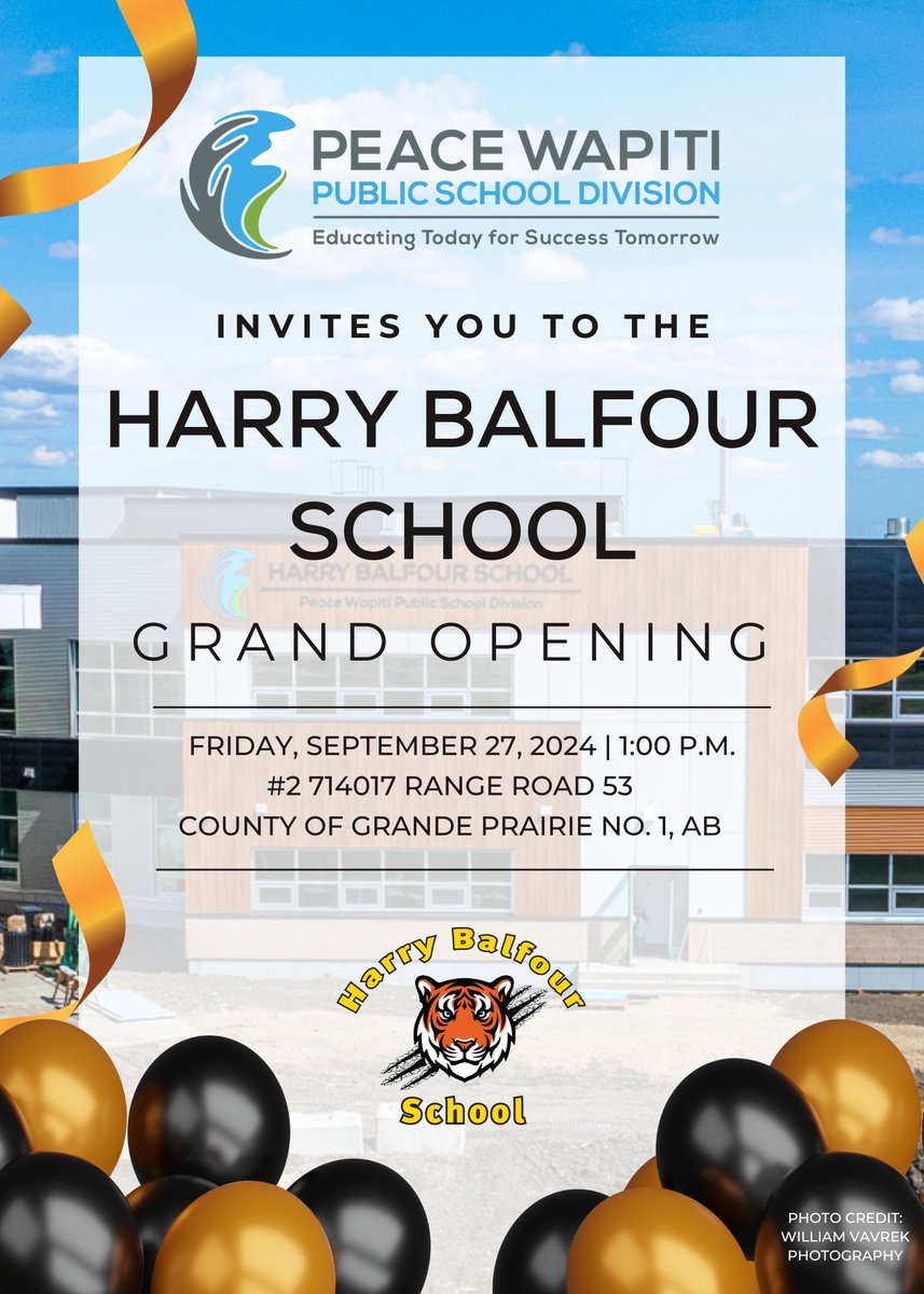 PWPSD (@pwpsd) on Twitter photo Today's the day! Join us this afternoon at 1:00 p.m. for the Harry Balfour School Grand Opening celebration! <a href="/CountyofGP/">County of Grande Prairie</a> #PWPSD #ABEd Today's the day! Join us this afternoon at 1:00 p.m. for the Harry Balfour School Grand Opening celebration! <a href="/CountyofGP/">County of Grande Prairie</a> #PWPSD #ABEd