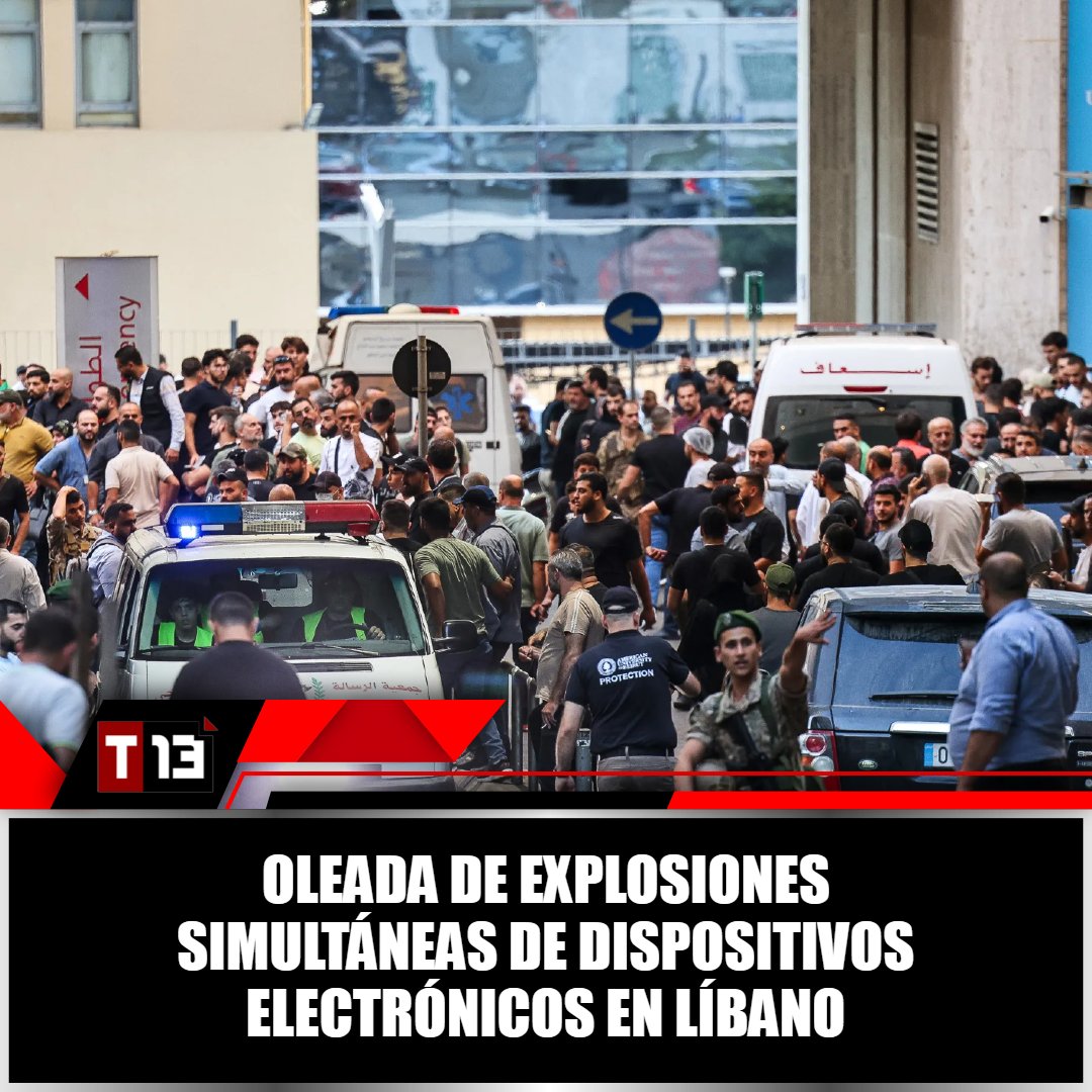 T13Noticias's tweet image. 🚨 Nueva ola de #explosiones deja al menos 9 #muertos y decenas de #heridos en #Líbano ➡ bit.ly/3Tzknpc