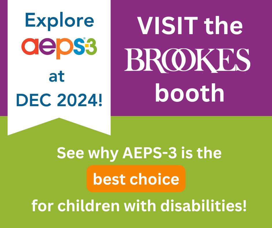 AmyPClause's tweet photo. Stop by the Brookes booth at #DEC2024 to explore the best linked assessment and curriculum system for kids with disabilities! @BrookesPubCo https://t.co/TGX0oaqbrn