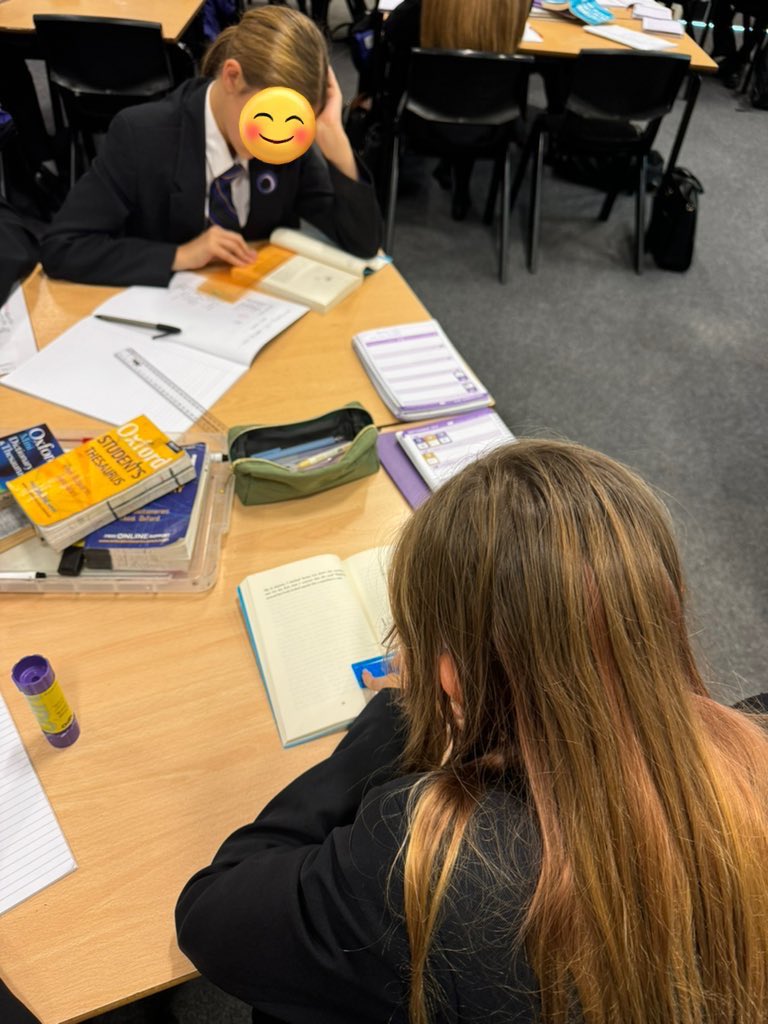 OutwoodAdwick's tweet photo. Such high quality teaching and learning in action around the academy today. Modelling, tracking the text (look at the praise in those planners) and recap and recall in action 👏✨ #WeareAdwick💜 https://t.co/ipKbzrcUZM
