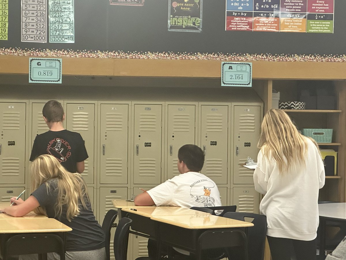 mlittlemath's tweet image. Task Card Scavenger hunt with on converting repeating decimals to fractions.  

Unit 1 Test on Monday.