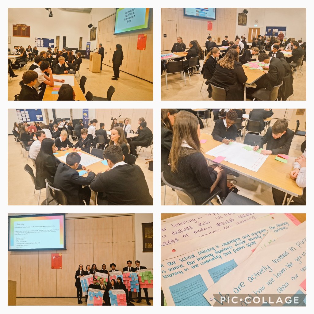 BearsdenAcademy's tweet photo. A brilliant first session for our Aspirational #PupilVoice Improvement Team. Over 50 S1-S6  discussed #HGIOURS statements focussed on L&amp;T &amp; offered insightful contributions on strengths &amp; developments. A big thank you to our fab S6 for #leadingthelearning🤩 #committedtoexcellence https://t.co/jG9do70geK