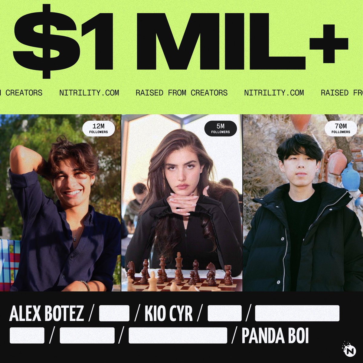 Nitrility (@nitrility) on Twitter photo Nitrility has just allocated $1 million of its seed investment round to content creators.
Over the next two months, every week until our seed round closes, we’ll be revealing some of the biggest names in entertainment who are backing Nitrility.
First up: <a href="/alexandrabotez/">Alexandra Botez</a>, Nitrility has just allocated $1 million of its seed investment round to content creators.
Over the next two months, every week until our seed round closes, we’ll be revealing some of the biggest names in entertainment who are backing Nitrility.
First up: <a href="/alexandrabotez/">Alexandra Botez</a>,