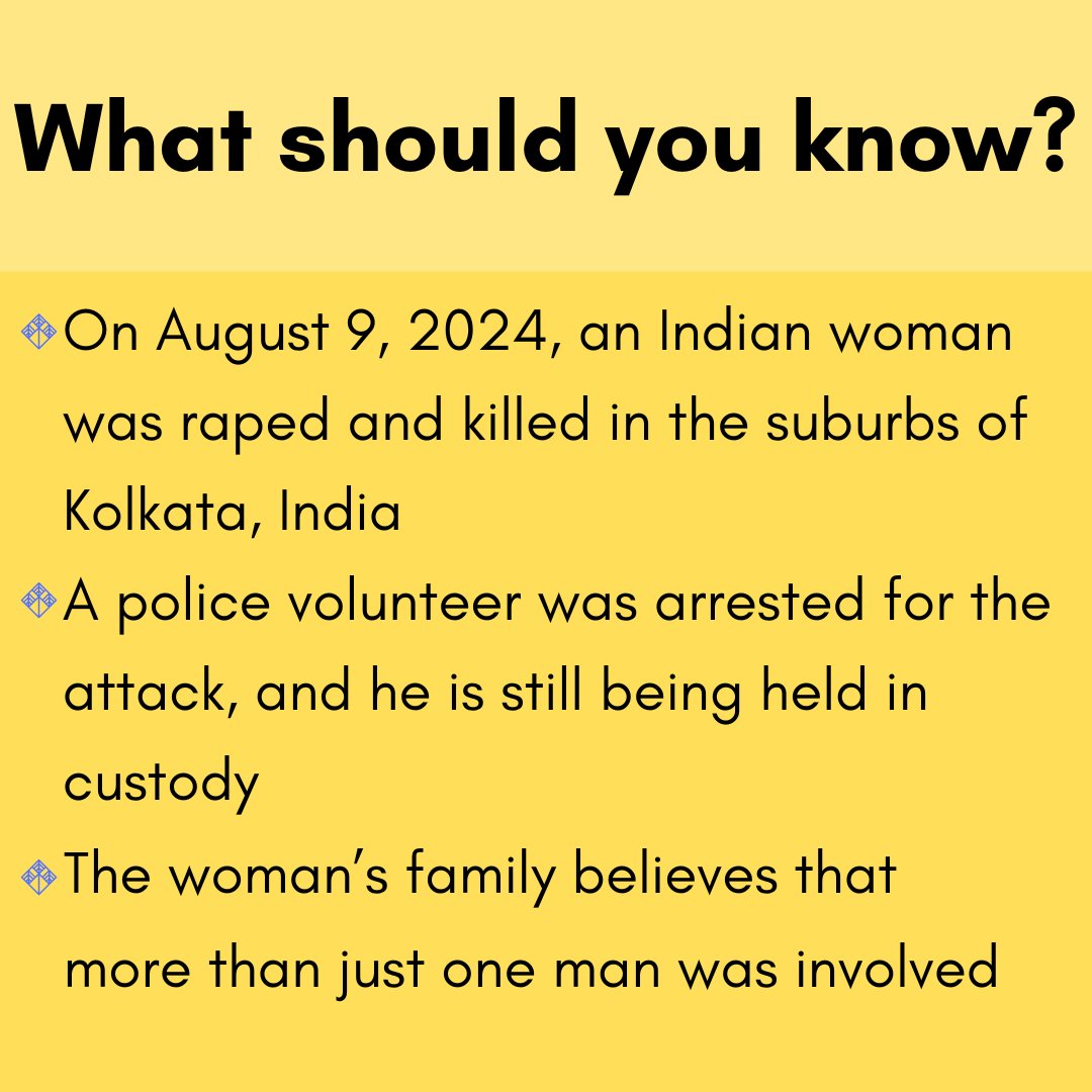 udcenterforgbv's tweet photo. On August 9, a Female Indian Doctor was raped and murdered outside of the hospital where she worked. Here's what you should know. https://t.co/EHdpQmQJyM