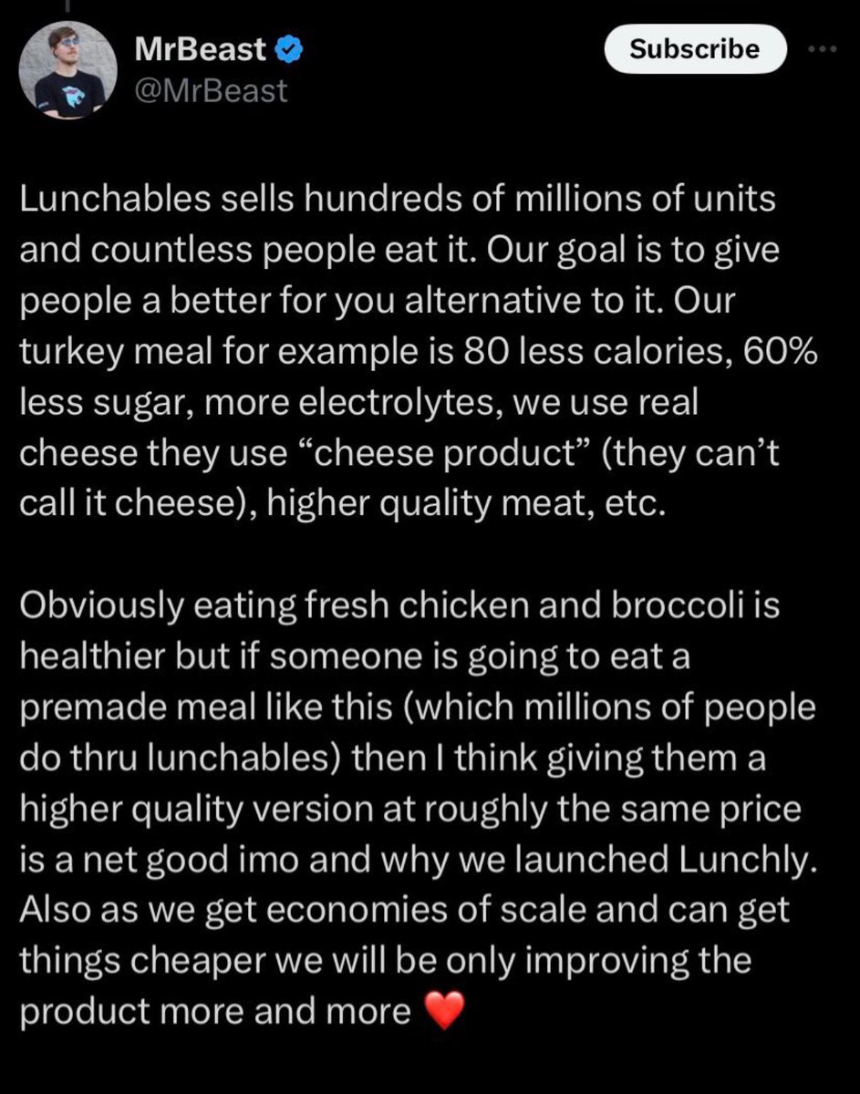 BrianSuttererMD's tweet photo. This idea that ‘more electrolytes’ is just a no questions asked positive is what’s wrong with this (and a lot of the electrolyte drink business) 

12 year old kids sitting in school all day DO NOT NEED more electrolytes. Like wth does that even mean?? They sure as heck don’t need a boat load of potassium. They don’t need a bunch of sodium unless they are sweating profusely or having diarrhea. 

So why are we so obsessed with shoving electrolytes down everyone’s throat? 

If you’re going to sweat profusely with exercise, the excessive potassium found in Prime is NOT what you need. You need sodium. And more of it than what’s in Prime. But I’d say the same for most the electrolyte drinks out today minus the high sodium ones like lmnt or liquid IV

@MrBeast @LoganPaul can you comment on the scientific basis of your product ingredients? Specifically the sodium/potassium amounts
