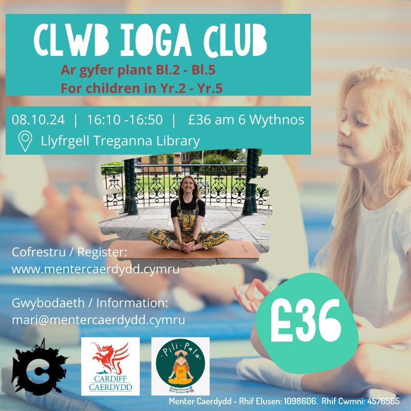 MenterCaerdydd's tweet photo. 🌟 Clwb Ioga i blant!
🌟 #Yoga for children!
https://t.co/c6PASVeg2z
#ymlacio #relax #anadlu #breathe #lles #wellbeing #welshmedium https://t.co/YH9w3YOmI8