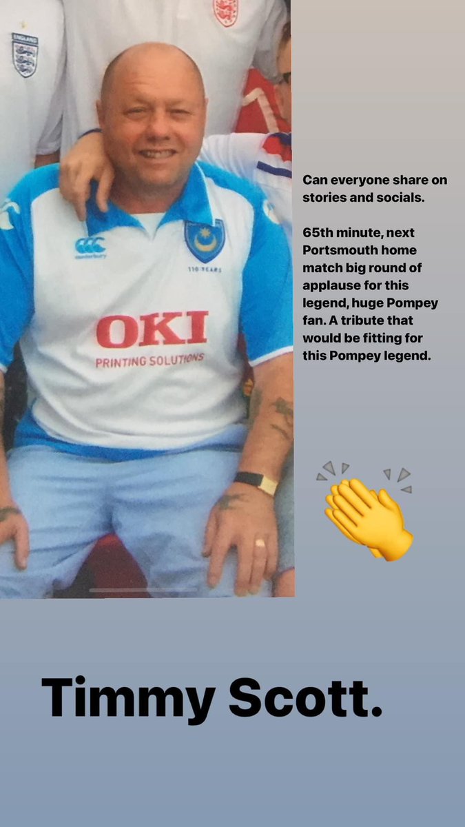 PortsmouthFC_FR's tweet photo. 🕊️ Next home game vs Sheffield United, tribute for M. Timmy Scott

A tribute will be paid by applauding in the 65th minute

Sorry for you loss mate @calvinscott26 https://t.co/uwt7d706yt