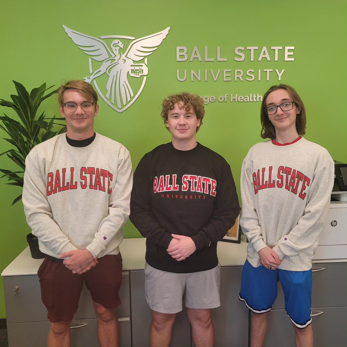 Congratulations to the Wellness Olympic medalists. Reaction Time: Luke Pryor, Balance: Alex May, Visual Memory: Gabriel Tankersley. Not pictured: Coleton Kadinger, winner in Grip Strength, Vertical Jump, and Overall. Read more: blogs.bsu.edu/.../welcome-we…...
