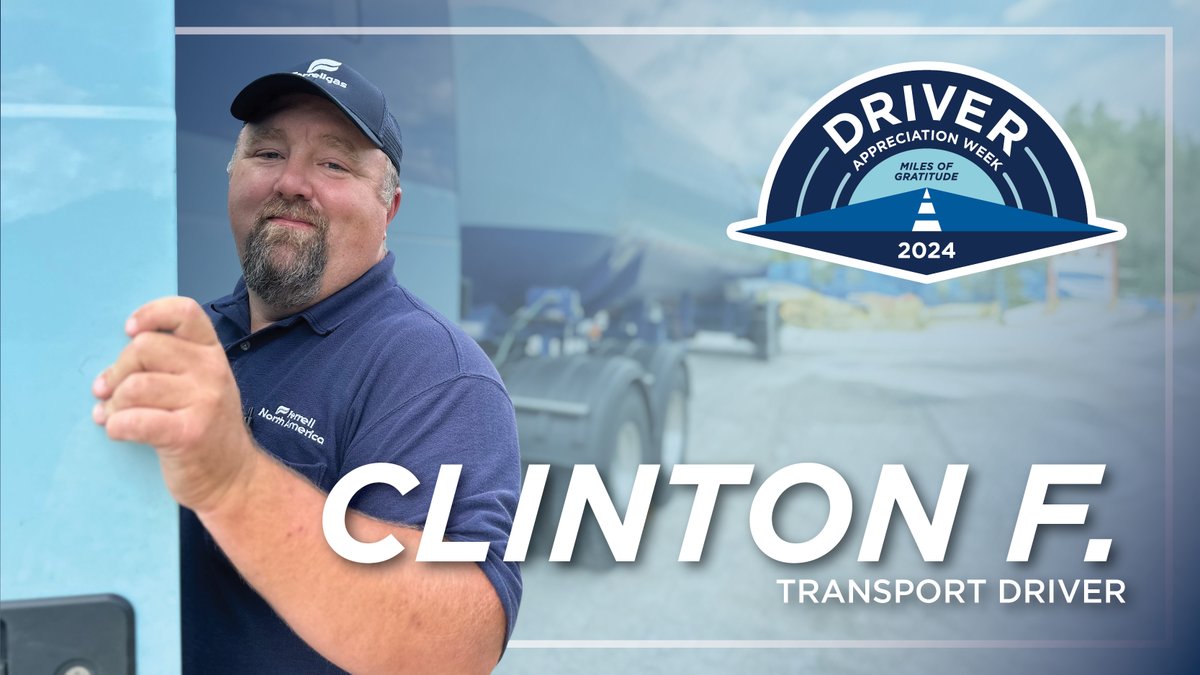 Ferrellgas's tweet photo. Let's recognize the individuals who keep Ferrell North America moving. 🚛 Transport Driver Clinton F. shares, “Ferrellgas has helped me grow as a driver and has supported me through some of my life’s biggest milestones.”

Thank you! #DriverWeek #FuelLifeSimply https://t.co/b1LyAjUb9a