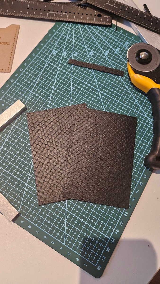 Triple black Cobra skin wallet with goat lined pockets