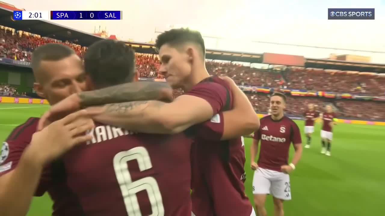 Sparta Prague returned to the Champions League after 19 years. It took Kaan Kairinen just 2 minutes to get them on the scoreboard ⚡