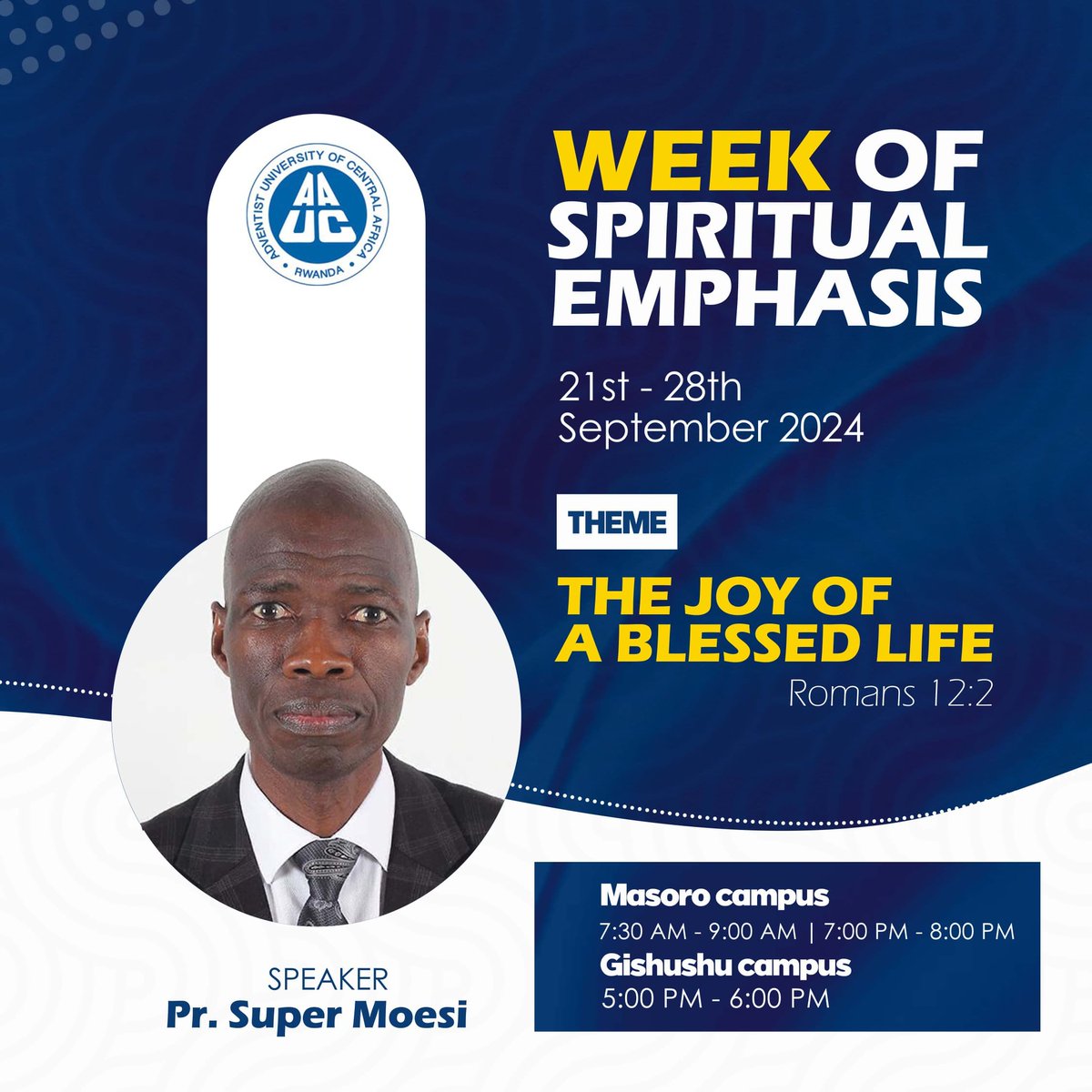 We would like to invite all and sundry to join us during our Week of Prayer scheduled as indicated on the poster. How sweet it is to fellowship together!