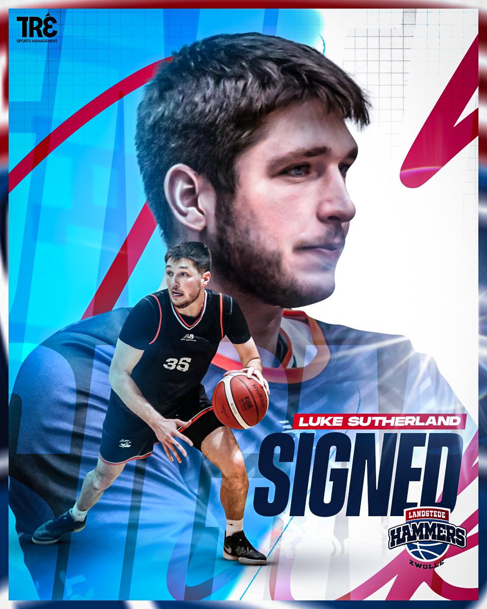 It’s go time as Luke Sutherland is signed and will be joining the Landstede Hammers 🇳🇱 soon! Stay tuned as the rain man takes his three ball to the BNXT League.
