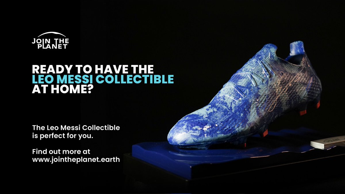Join The Planet x Leo Messi. A unique collectible made from recycled materials sourced from the cleanup and restoration of rivers and oceans.

By getting it, you contribute directly to the preservation of the planet.

More information at jointheplanet.earth