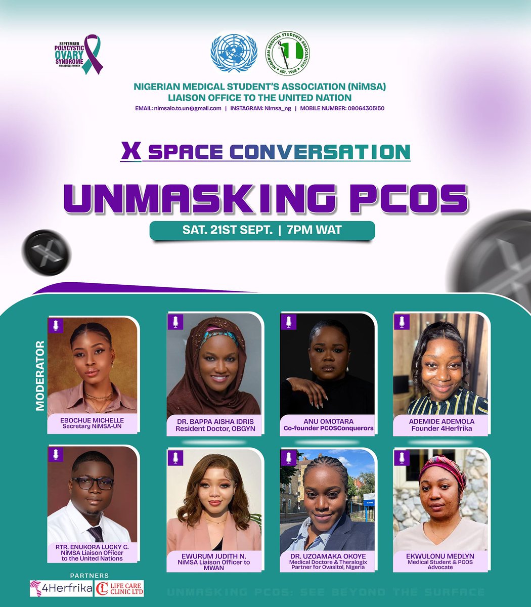 medlynsanctus's tweet photo. PCOS Women need a voice and we need to create awareness on this.Join us for an open conversation on PCOS! Let's share experiences, empower each other, and raise awareness about the challenges and solutions for living with PCOS. Your voice matters!💜 #PCOSAdvocate #PCOSAwareness https://t.co/7wvp3ZMSBU