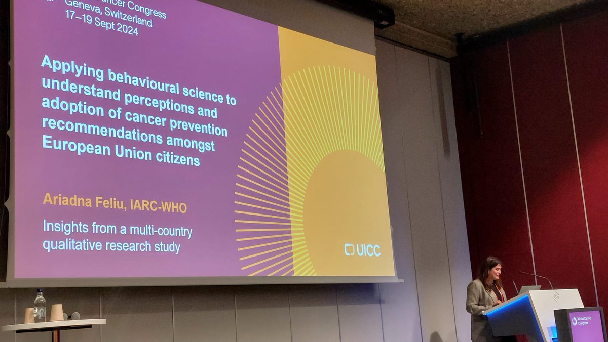 Ariadna Feliu, BSc, BA, MPH, PhD (@ariadnafeliu) on Twitter photo #WCC2024: Sharing #QualiECAC4 <a href="/IARCWHO/">IARC</a> insights on applying #BehaviouralScience & #Implementation research to improve #cancer #prevention literacy.
Honored to share panel w/ K Hamilton-West <a href="/CRUK_Policy/">Cancer Research UK Policy</a> WM Klein @NCIBehaviors K Chouhan <a href="/BusaraCenter/">Busara Center</a>
<a href="/uicc/">Union for International #CancerControl</a> #WorldCancerCongress #WCC2024: Sharing #QualiECAC4 <a href="/IARCWHO/">IARC</a> insights on applying #BehaviouralScience & #Implementation research to improve #cancer #prevention literacy.
Honored to share panel w/ K Hamilton-West <a href="/CRUK_Policy/">Cancer Research UK Policy</a> WM Klein @NCIBehaviors K Chouhan <a href="/BusaraCenter/">Busara Center</a>
<a href="/uicc/">Union for International #CancerControl</a> #WorldCancerCongress