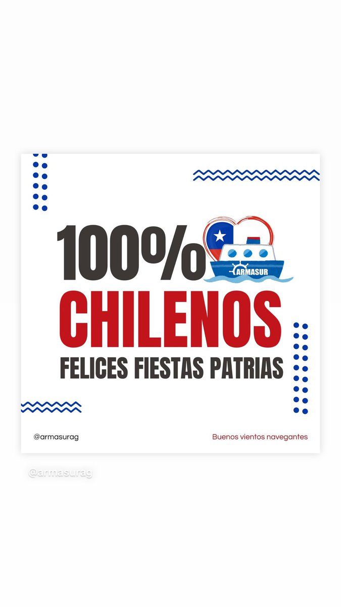 Felices Fiestas Patrias en tierra y en mar. Con el orgullo de nuestras raíces en el corazón y en la mesa, para celebrar en familia y con los amigos, esta fecha especial. 😊🚢👏👏