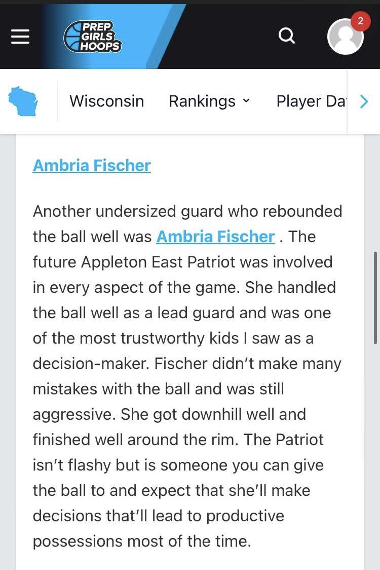 Ambria Fischer (@ambriafischer) on Twitter photo thank you <a href="/BradyJ_Peterson/">Brady Peterson๐ต๐ท</a> for the write up, i had a great time at the <a href="/PrepGirlsHoops/">Prep Girls Hoops ๐</a> showcase excited to start the season. thank you <a href="/BradyJ_Peterson/">Brady Peterson๐ต๐ท</a> for the write up, i had a great time at the <a href="/PrepGirlsHoops/">Prep Girls Hoops ๐</a> showcase excited to start the season.