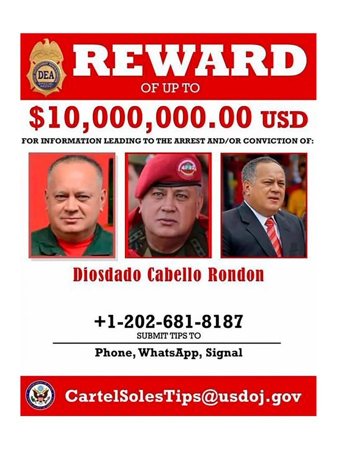 Esto no es una donación, es la contratación de un servicio militar privado de Erik Prince para que capturen a los terroristas Maduro, Diosdado y todo su cartel criminal en Venezuela 🇻🇪. #YaCasiVenezuela 👇👇 Todo es legal ellos tienen precio por su cabeza , y los caza Recompensas