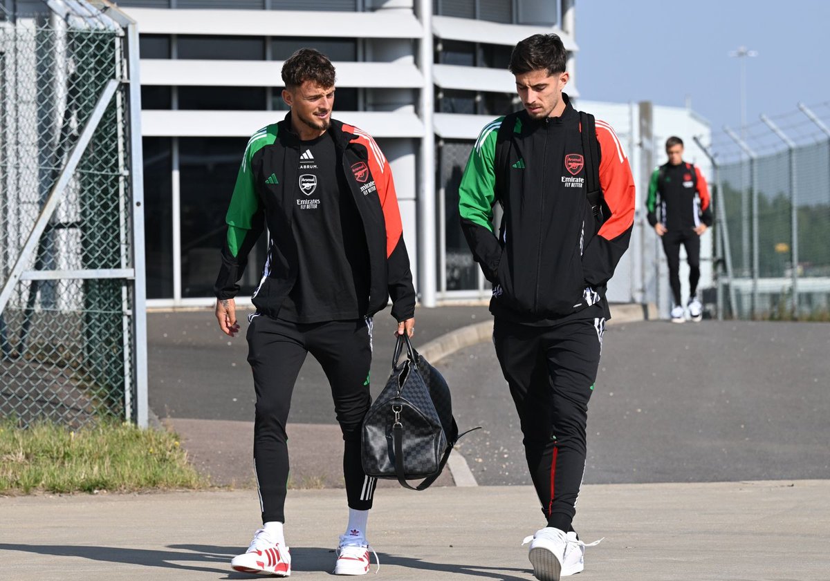 Kai Havertz and Ben White on their way to Italy 🇮🇹🛫