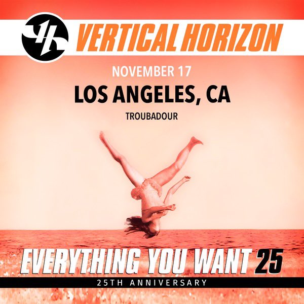 Vertical Horizon (@verticalhorizon) on Twitter photo Los Angeles! Weāre excited to share weāre playing at <a href="/theTroubadour/">Troubadour</a> on Sunday, Nov. 17! Tickets on sale now!
Visit troubadour.com to purchase tickets. Los Angeles! Weāre excited to share weāre playing at <a href="/theTroubadour/">Troubadour</a> on Sunday, Nov. 17! Tickets on sale now!
Visit troubadour.com to purchase tickets.