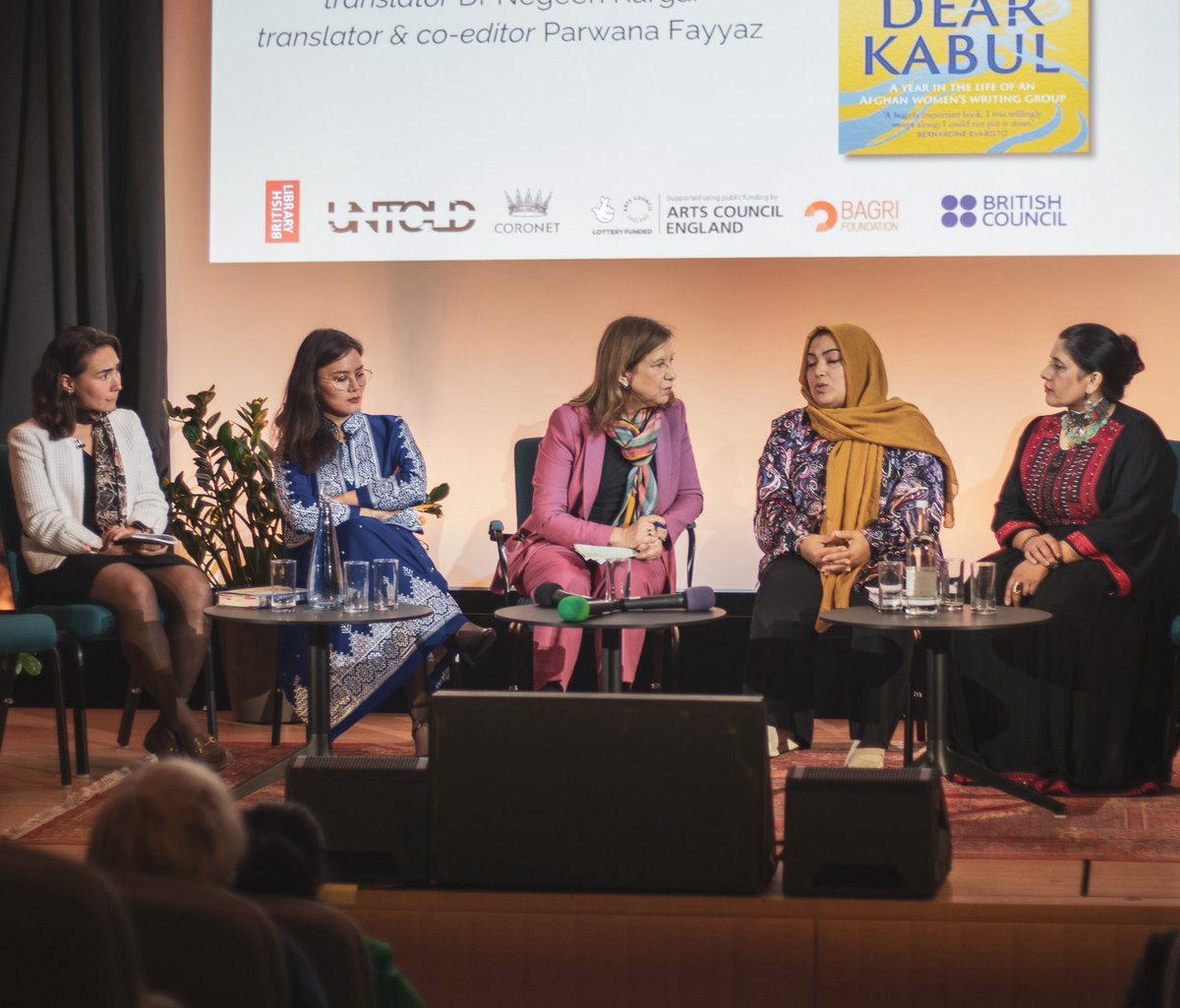 WritersUntold's tweet photo. Thank you to everyone who joined us at the @britishlibrary to hear the story behind My Dear Kabul (@CoronetBooks , 2024). Special thanks to @bbclysedoucet, panelists Marie, @haidari_batool, @negeen9, @ParwanaFayyaz, @Sunilagala, @LucyHannah19, Lillie Razvi Toon and @BeeRowlatt. https://t.co/MVCHVE2QNj