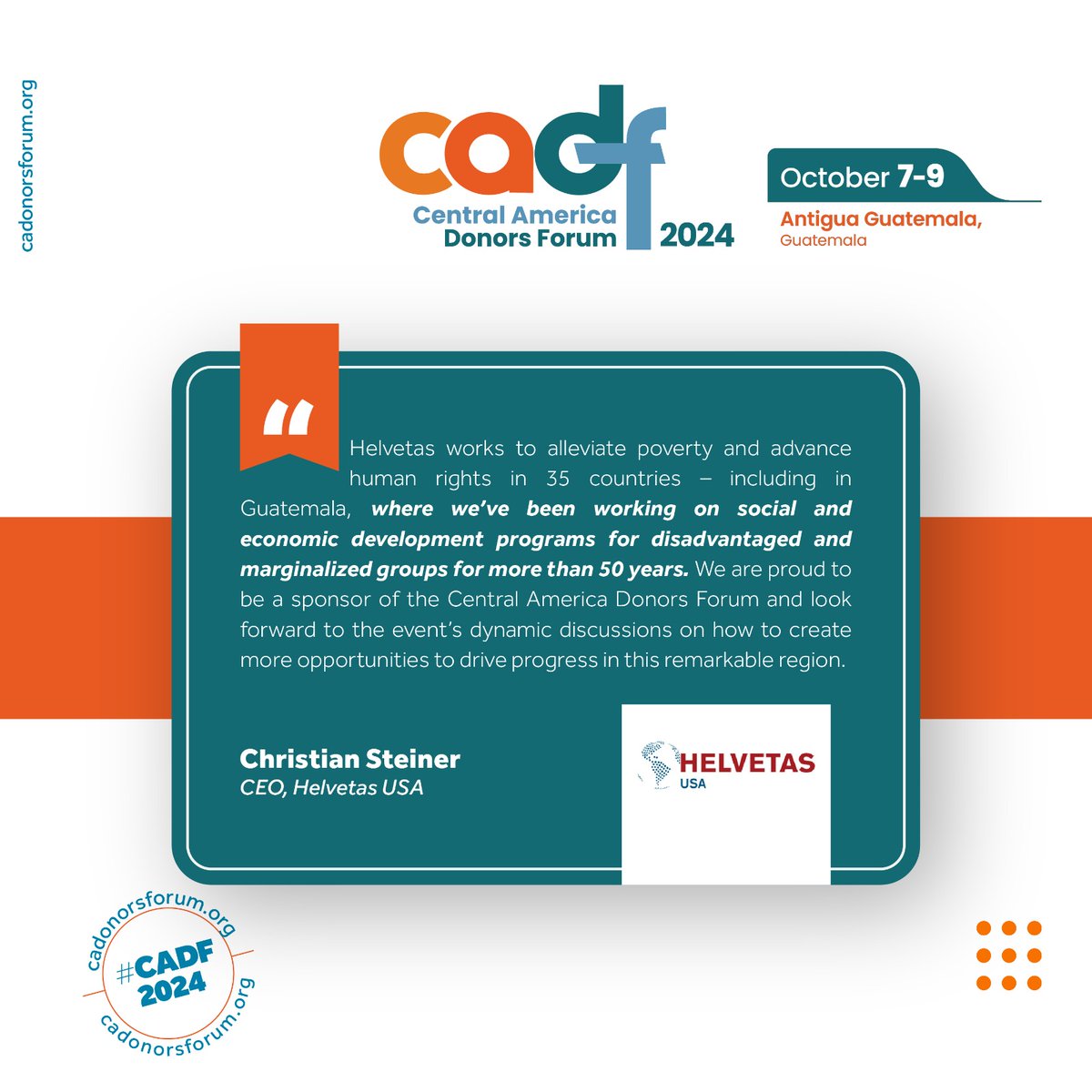 🔍 En #CADF2024 analizaremos cómo las OSC fomentan la equidad y la inclusión en zonas rurales, creando proyectos sostenibles que reducen la desigualdad económica y empoderan a los grupos más vulnerables. 🌱🤝 <a href="/SeaIF/">Seattle International Foundation</a> <a href="/HelvetasHN/">Helvetas Honduras</a> <a href="/HelvetasUSA/">HELVETAS USA</a>