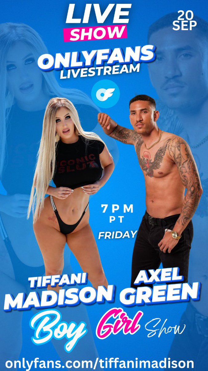 TiffaniMadison_'s tweet photo. 💦💦 Friday at 7pm live boy girl show on my OF @AxelGreenXXX 

https://t.co/7CnzY1AaCZ https://t.co/YPqfUHyEvc